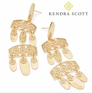 NEW Kendra Scott Emmet Tiered Chandelier Statement Earrings In Rose Gold